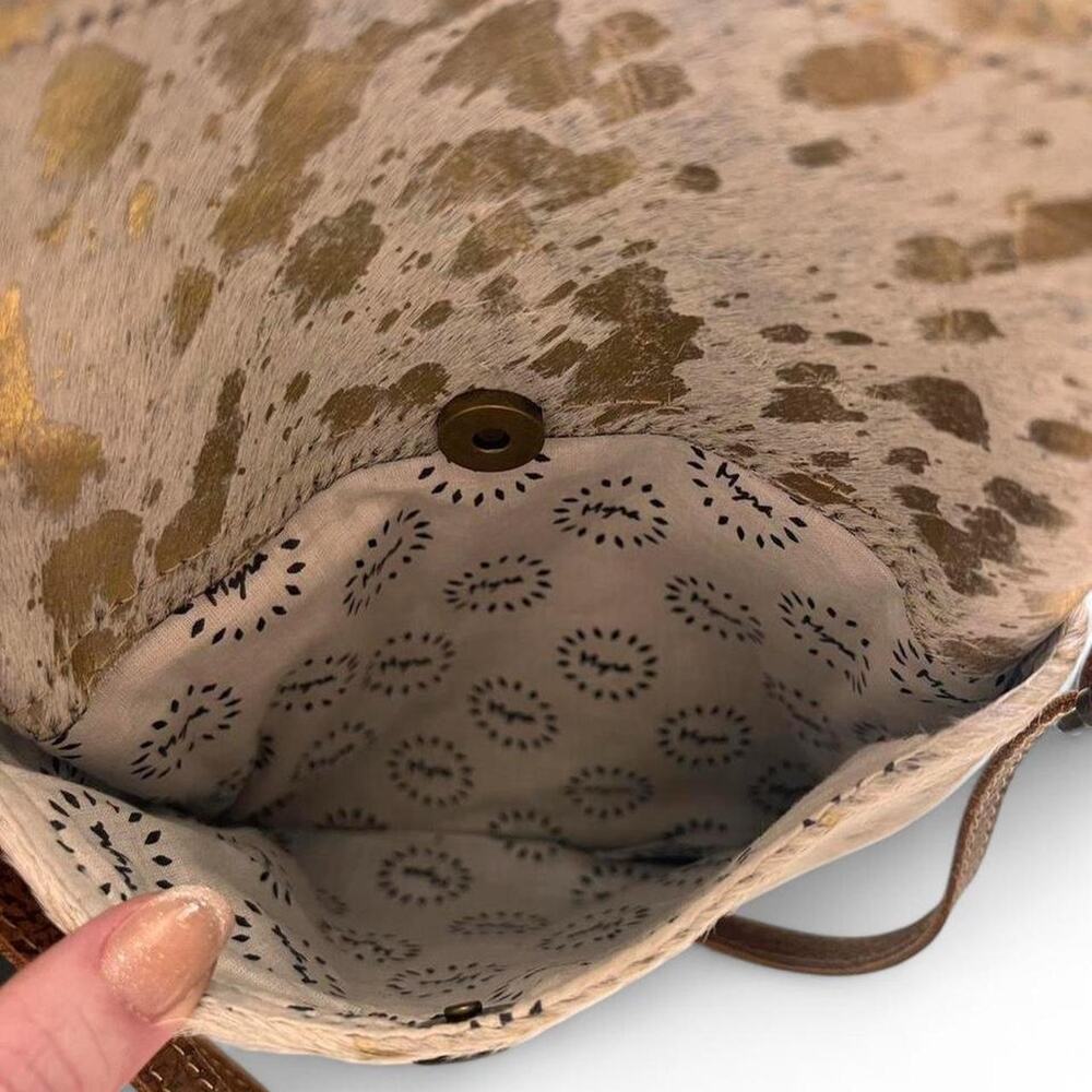 Myra Bag Gold Speckled Hair On Hide Crossbody Leather Women’s - Picture 5 of 5